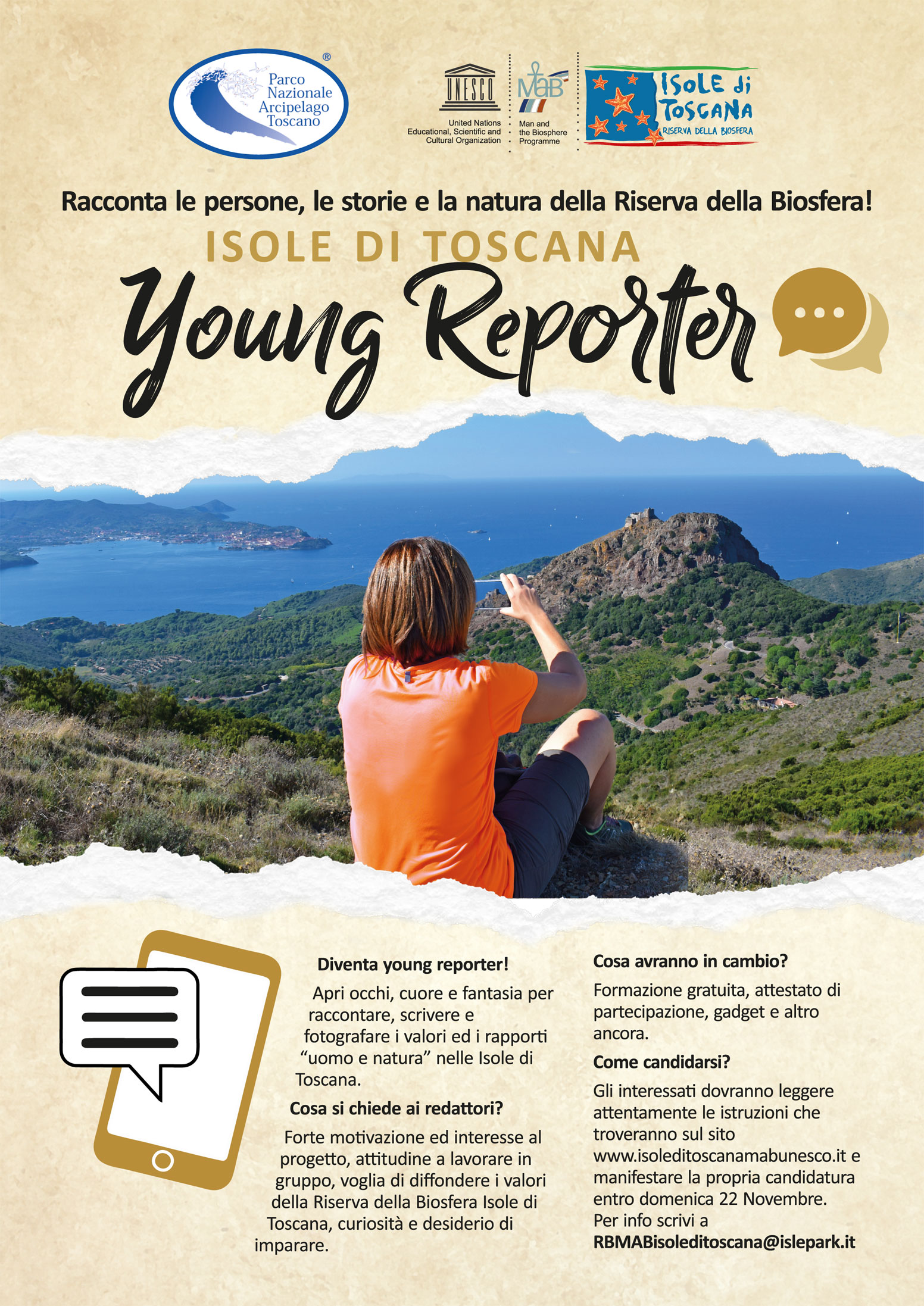 Diventa Young Reporter della  Riserva MAB UNESCO Isole di Toscana