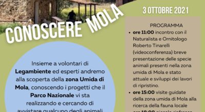 Conoscere Mola e le sue creature. Appuntamento Domenica 3 ottobre all’Aula VerdeBlu