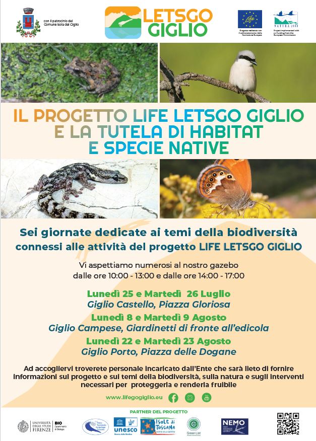 All’Isola del Giglio quattro giornate informative dedicate al progetto Life- LETSGO Giglio