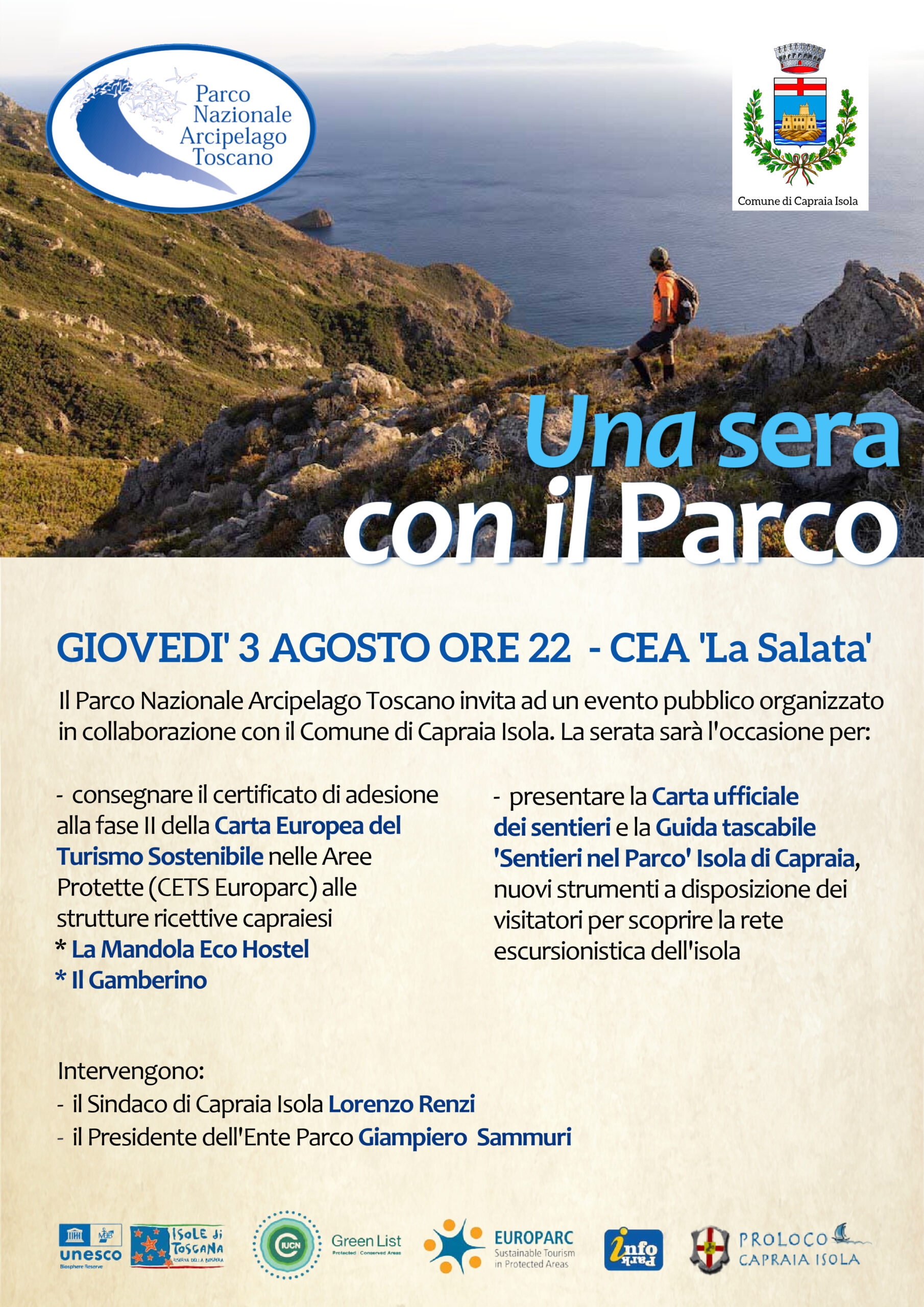 Capraia 3 agosto Una sera con il Parco