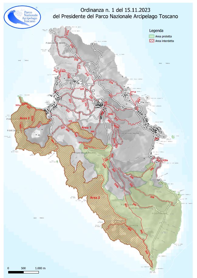 Ordinanza che vieta accesso su alcuni sentieri dell’Isola del Giglio