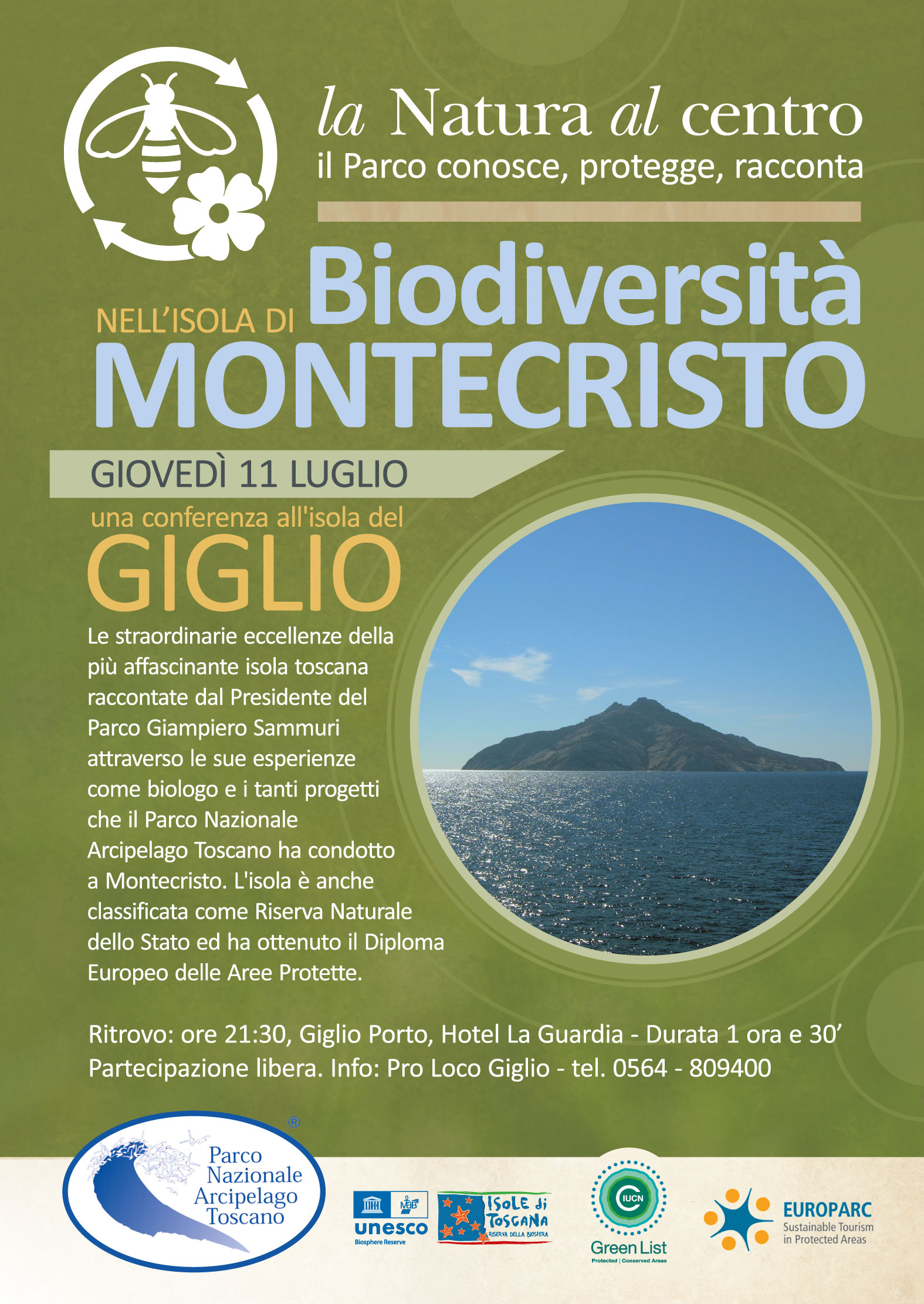 ISOLA DEL GIGLIO  11 LUGLIO. La tutela della biodiversità nell’Isola di Montecristo