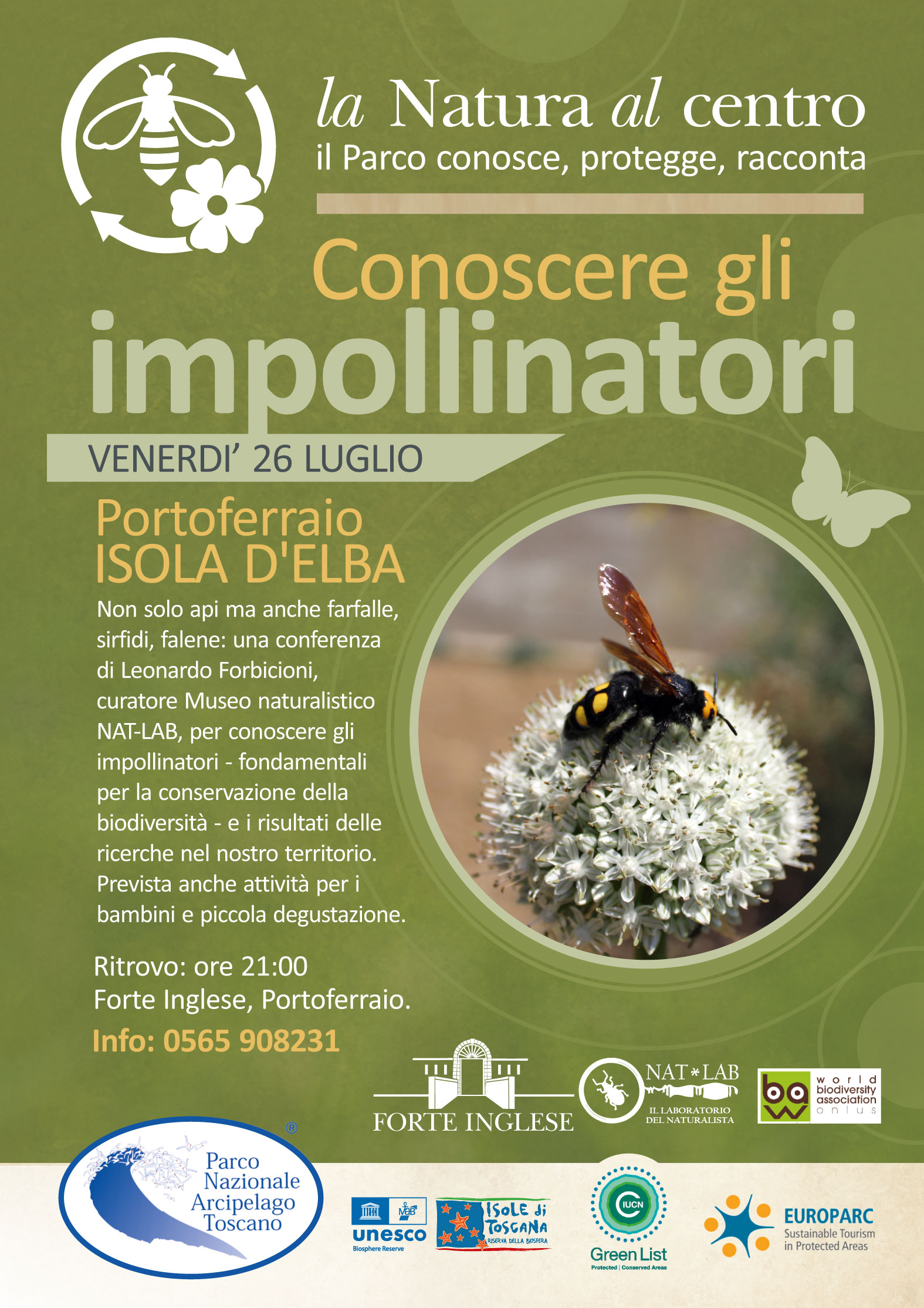 26 luglio Conoscere gli impollinatori- Festival “La natura al Centro”