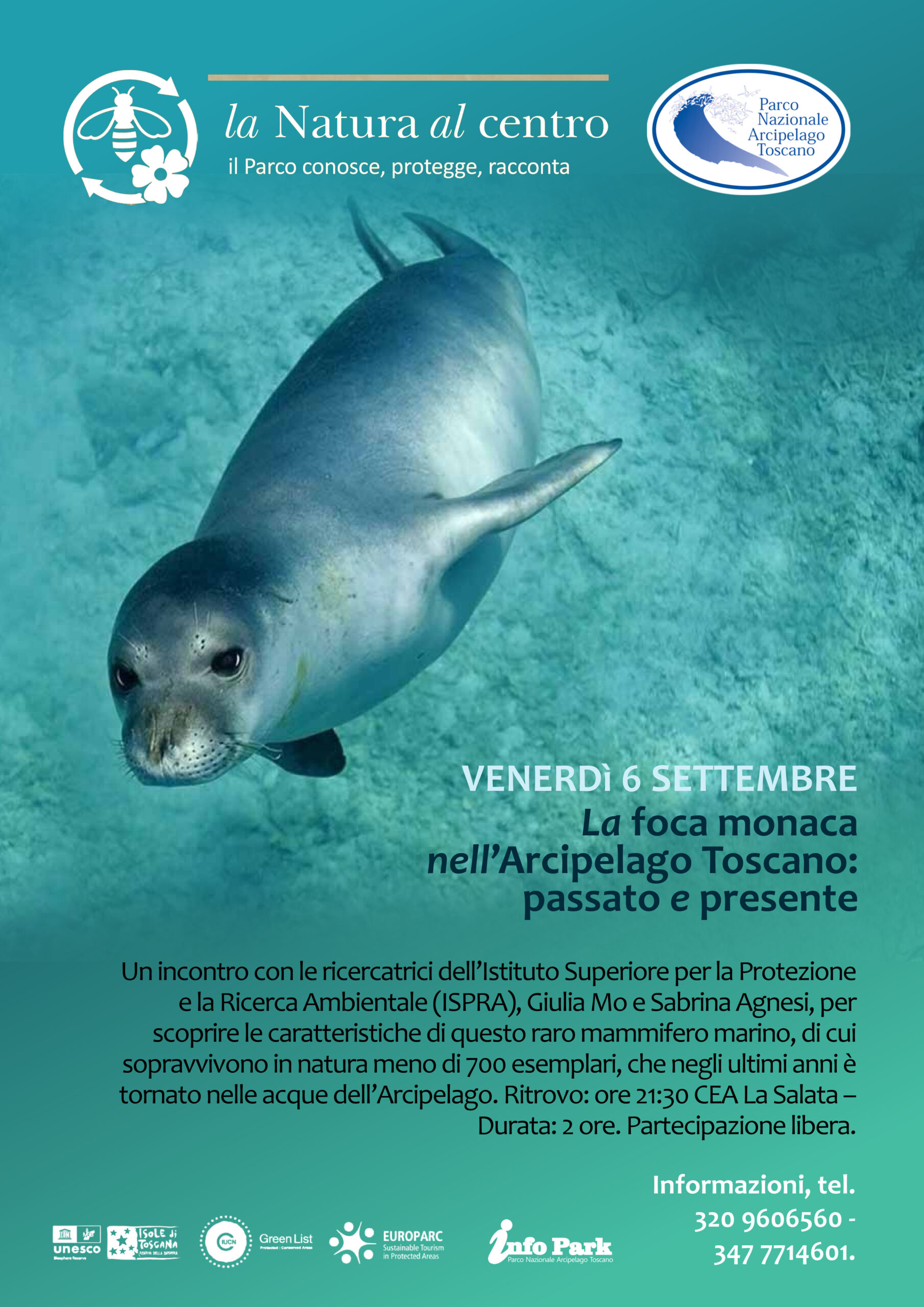 ISOLA DI CAPRAIA venerdì 6 settembre. La Foca monaca nell’Arcipelago Toscano: passato e presente